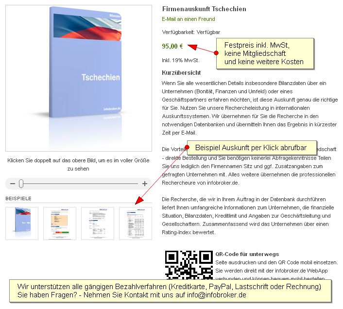 Firmenauskunft Tschechische Republik