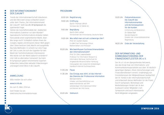 Michael Klems infobroker Agenda ik Symposium