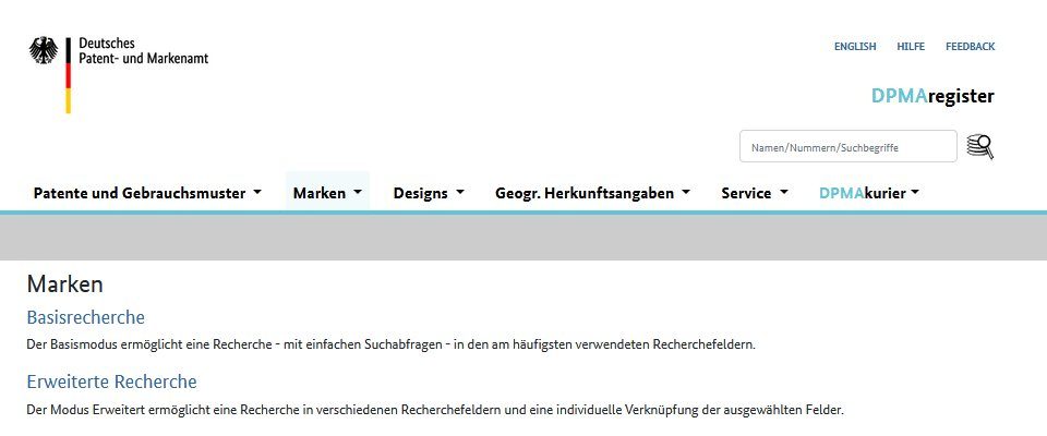 DPMAregister Markendatenbank