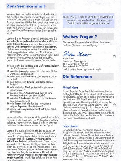 Konkurrenzbeobachtung im Internet Seminar Management Circle