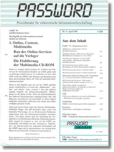 PASSWORD 1995 Ausgabe April Cover 