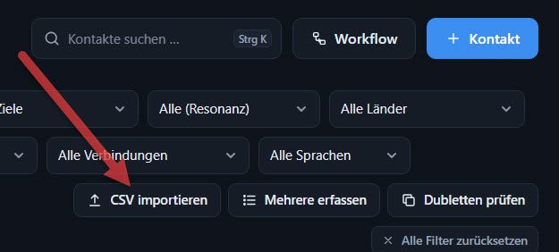 LinkedIn Import in das Bubble Cockpit