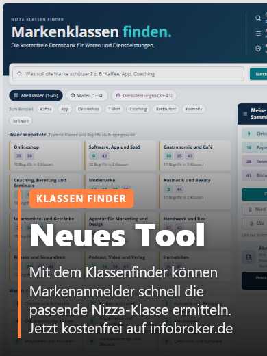 Markenklassen schnell mit dem Klassenfinder ermitteln - kostenfrei auf infobroker.de